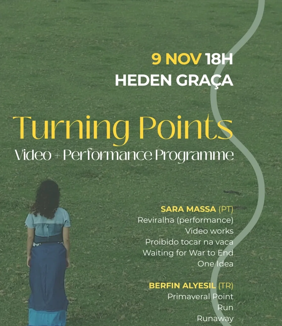 Poster for Turning Points, video and performance programme